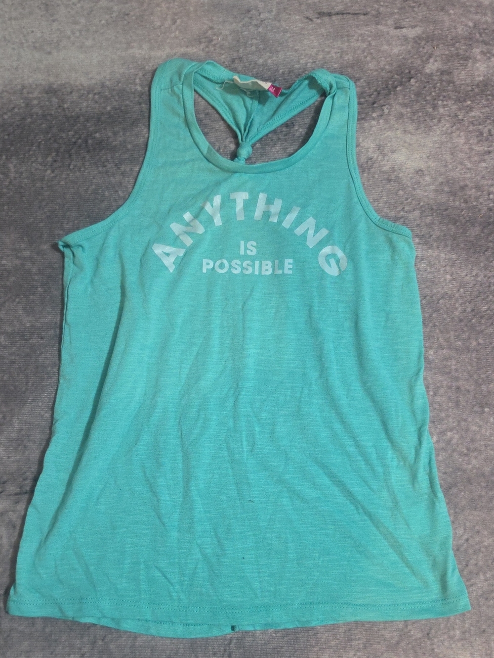 Anything Is Possible Turquoise Racerback Tank Top
